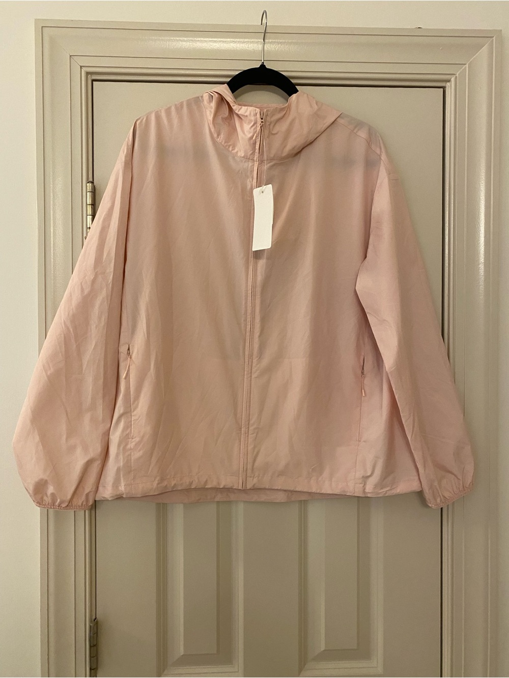 NWT Uniqlo Medium Pale Pink Pocketable UV Protection Hooded Parka Windbreaker - Picture 2 of 7